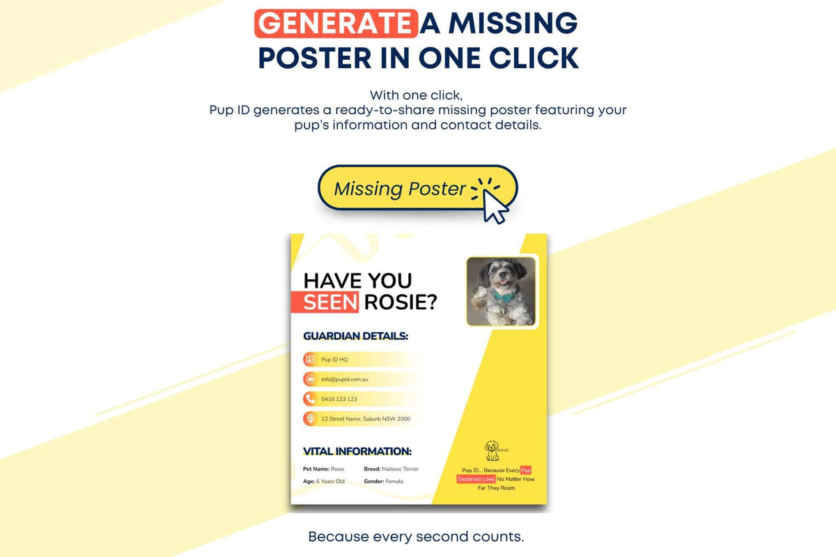Pup ID's 1-Click Missing Poster